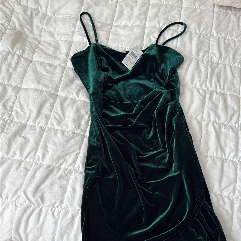 Windsor Green Slip Mini Dress Spaghetti Strap Sweetheart